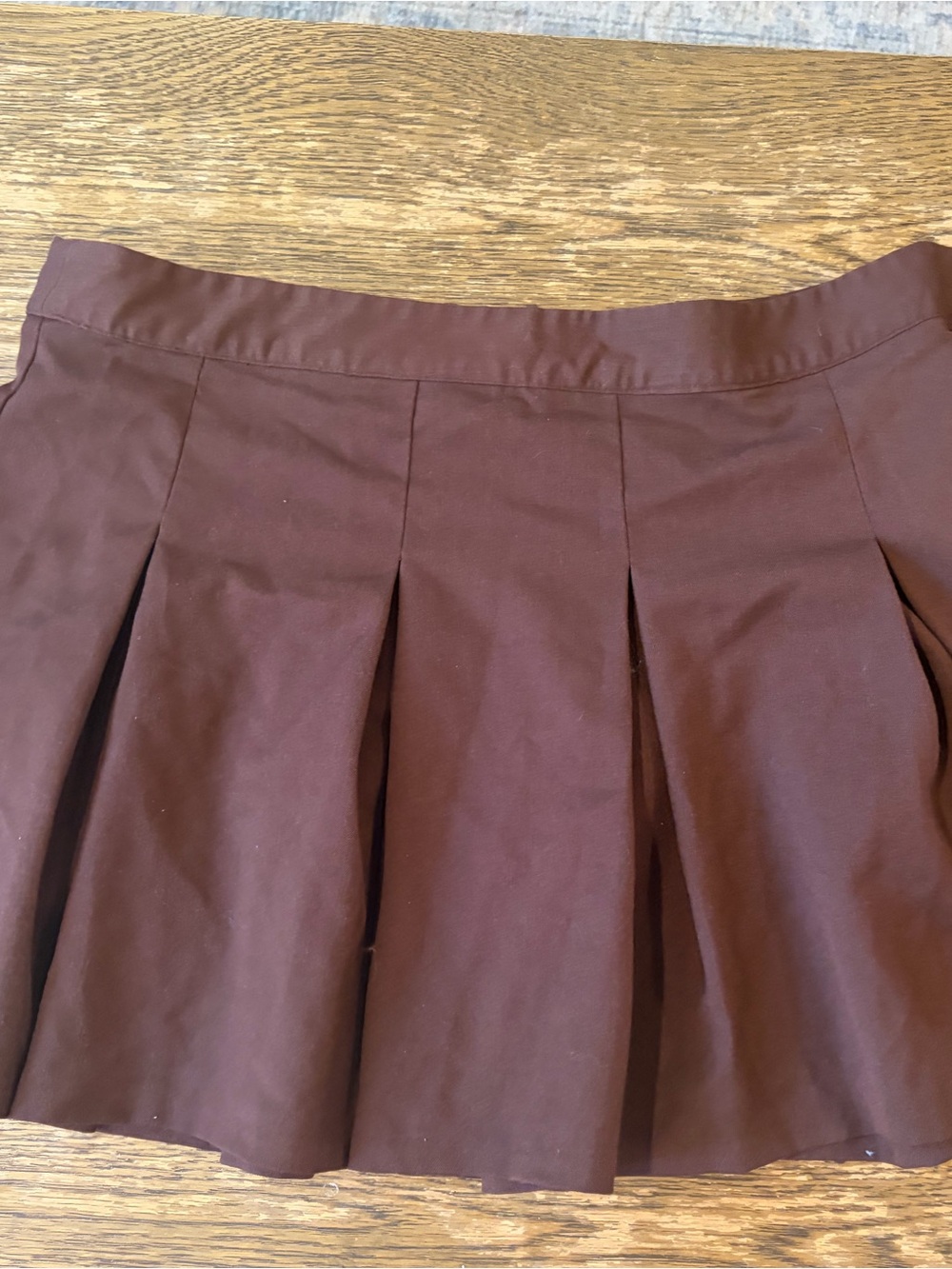 H&M Brown Pleated Mini Skirt